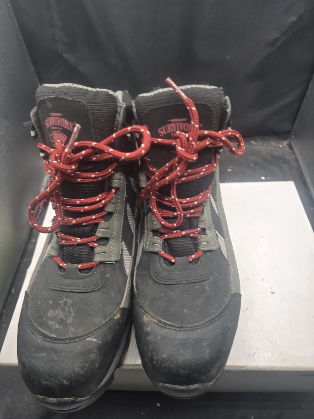 Survivor Men's Black Hiking Boots with Red Laces